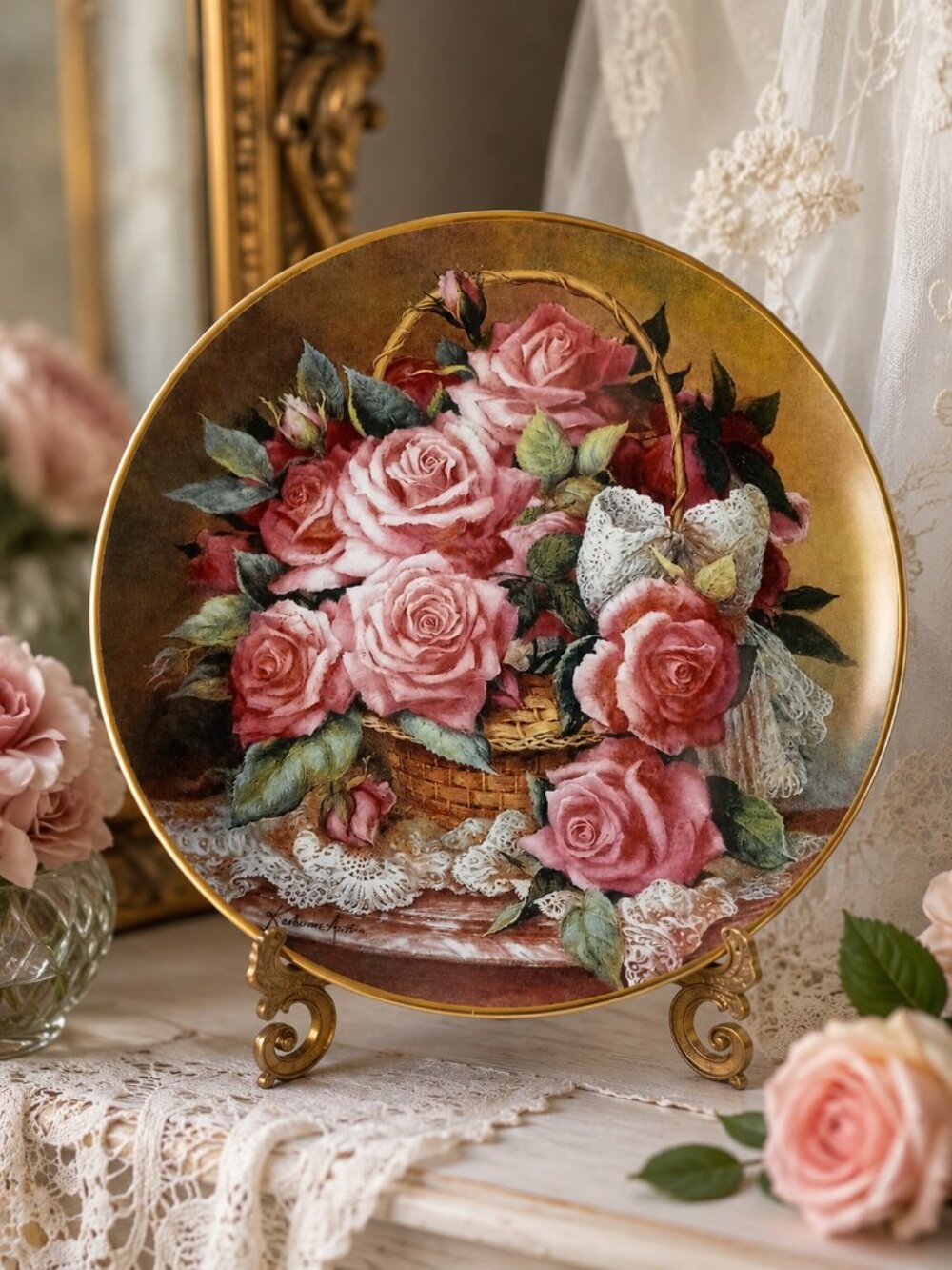 Grace de Monaco Rose Plate Franklin Mint Ltd Ed Porcelain Decor